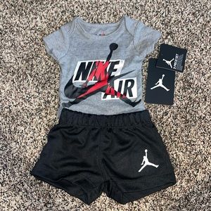 NWT- Nike Air Jordan onesies with shorts